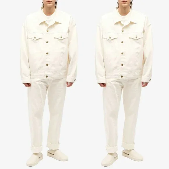 Fear Of God Essentials 5 Pocket Denim Jeans In Cloud Dancer Straight Leg
